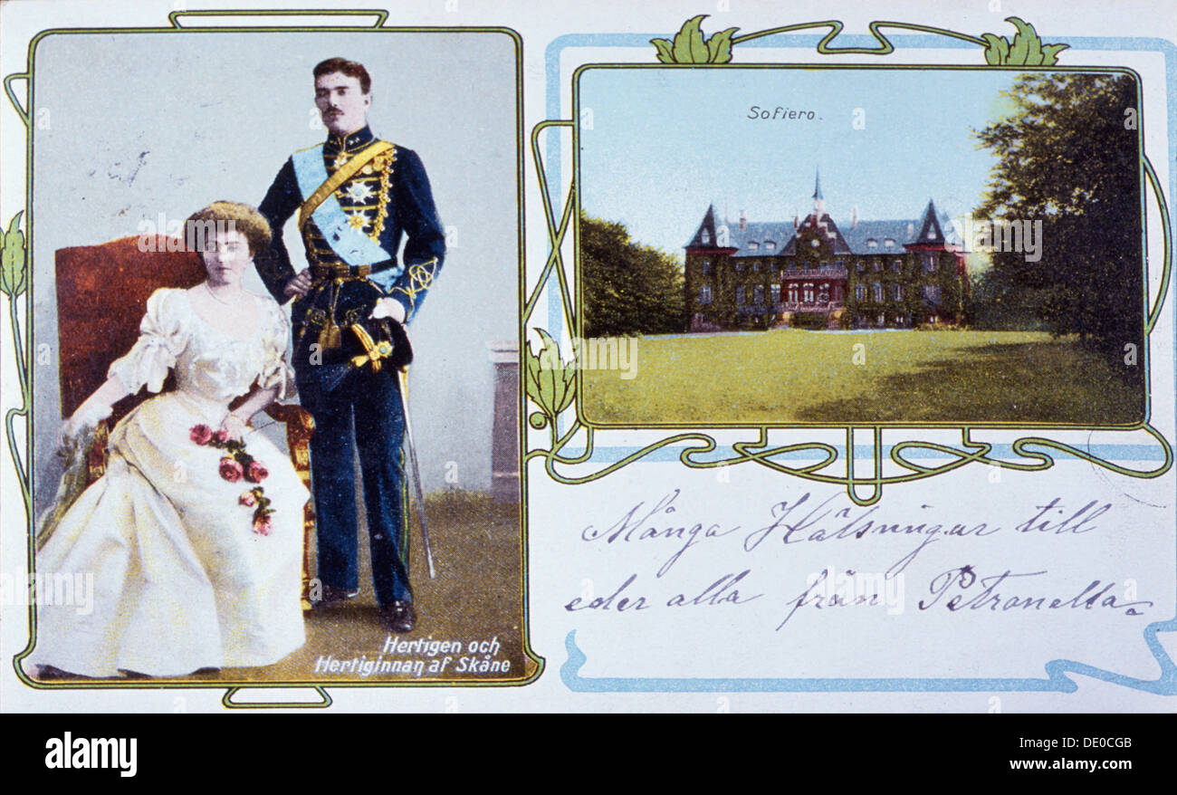 Le Prince Gustave VI Adolphe de Suède et de la princesse Margaret, 1910. Artiste : Inconnu Banque D'Images