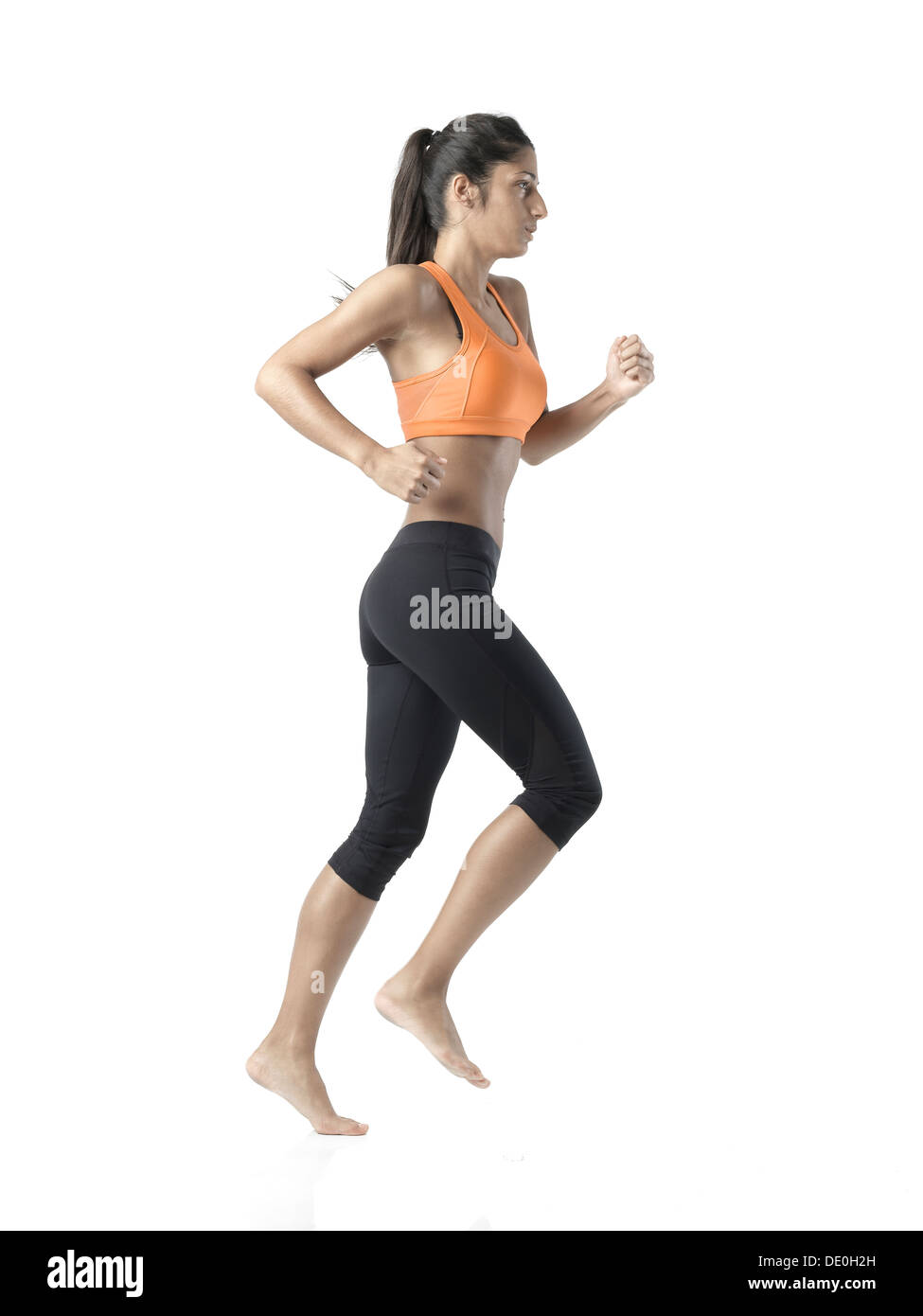 Fit woman on white Banque D'Images