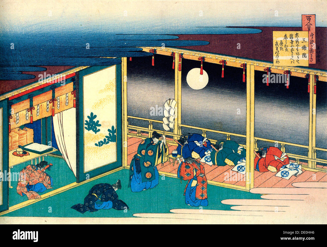 À partir de la série cent Poèmes par cent poètes : Sanjo, c1830. Artiste : Hokusai Banque D'Images