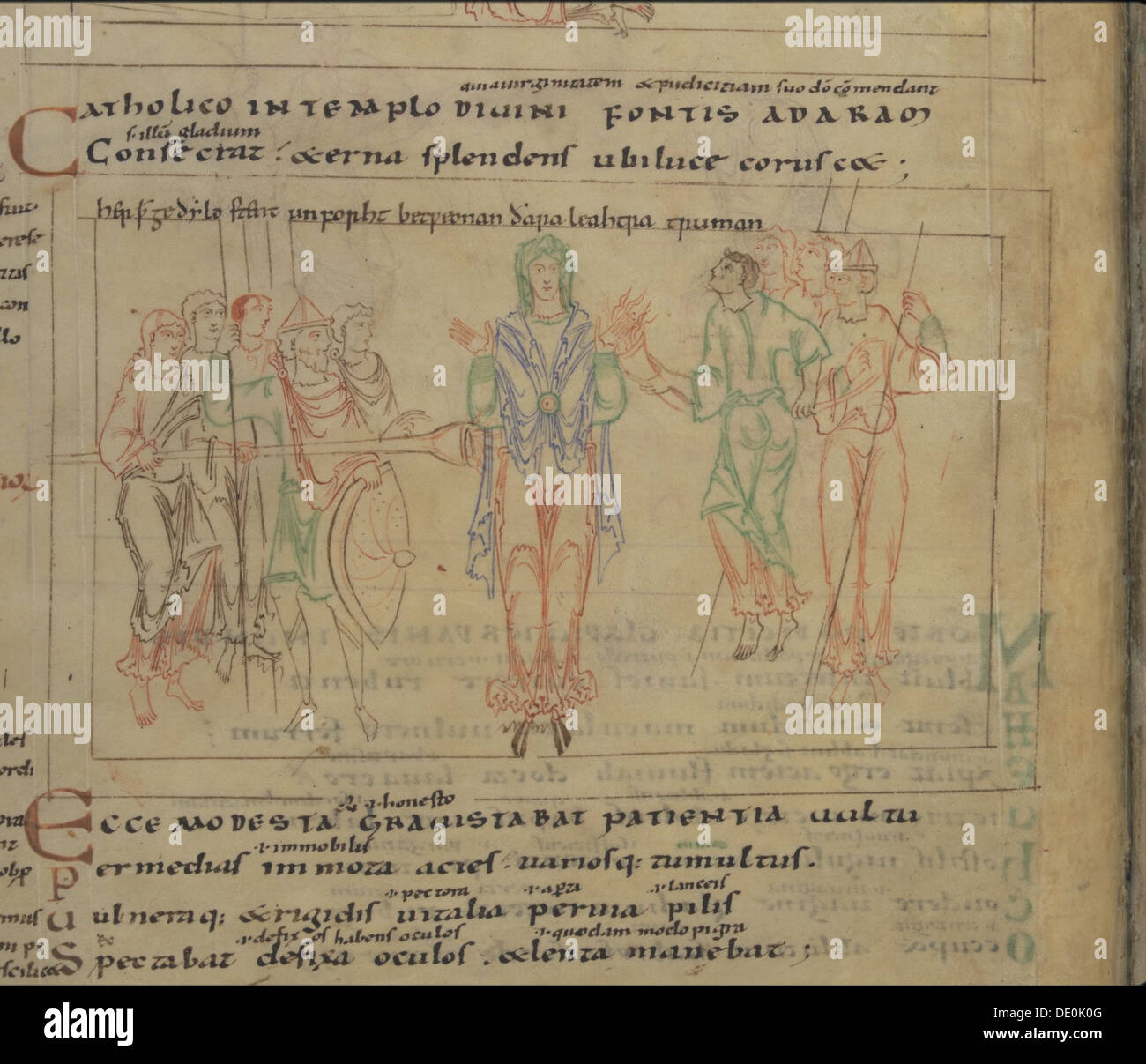 La Psychomachia par Prudentius, 11e siècle. Artiste : maître anonyme Banque D'Images