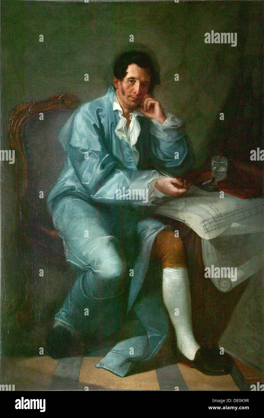 Portrait de l'architecte Jean-Baptiste Vallin de la Mothe (1729-1800). Artiste : Anonyme Banque D'Images