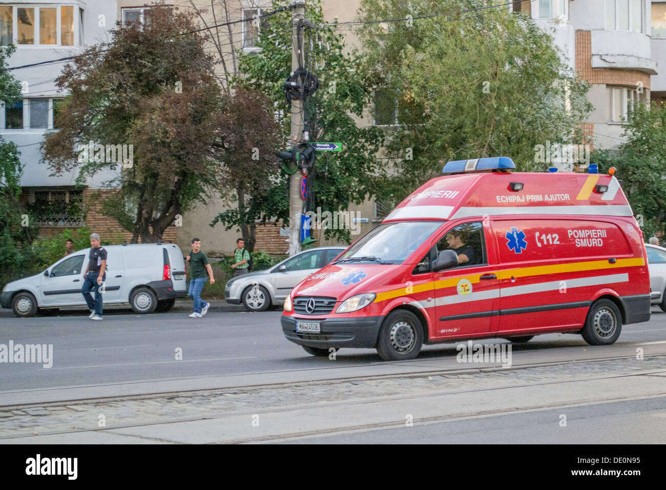 Romanian Mercedes Vito ambulance du SMURD unit Banque D'Images