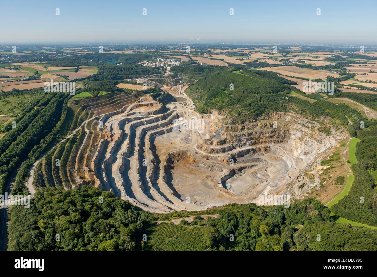Vue aérienne, Ruetzkausen, Carrière, Wuelfrath, Rhénanie-du-Nord - Westphalie Banque D'Images