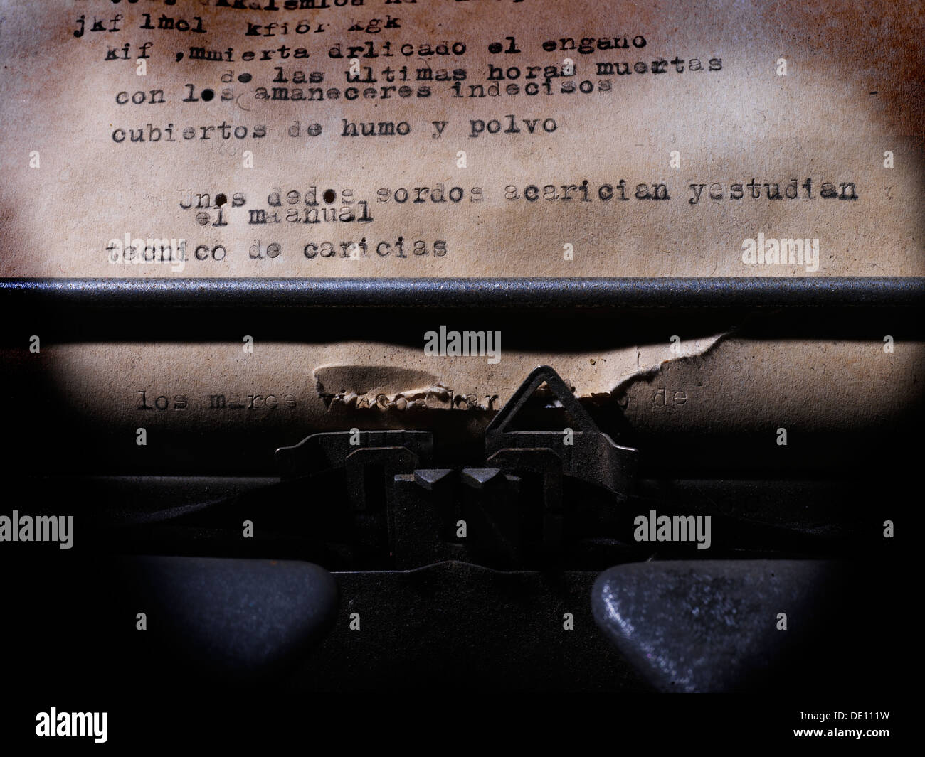 Vieille machine à écrire en détail Banque D'Images