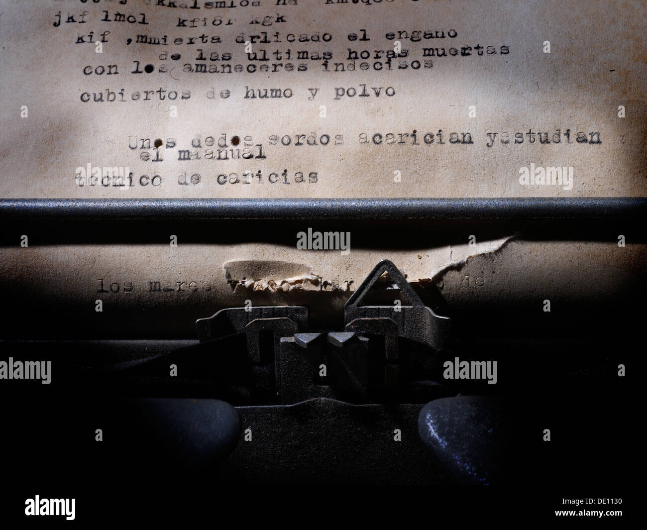 Vieille machine à écrire en détail Banque D'Images