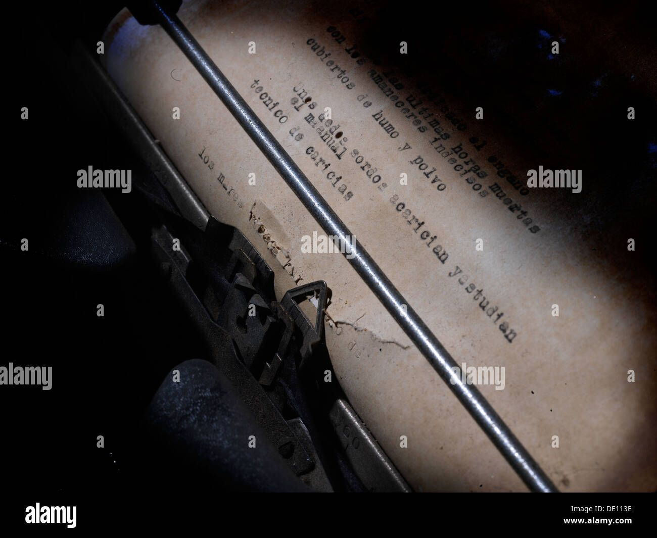 Vieille machine à écrire en détail Banque D'Images
