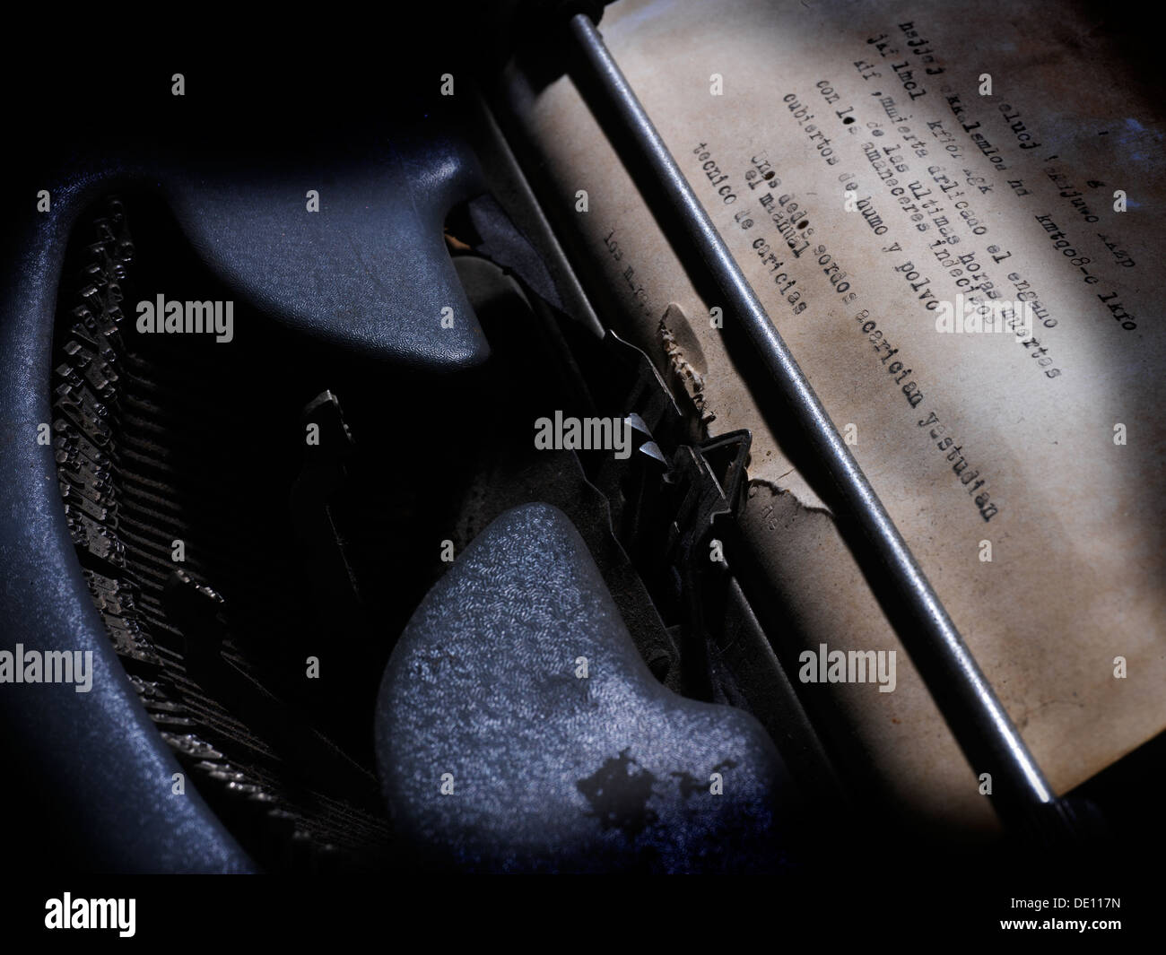 Vieille machine à écrire en détail Banque D'Images