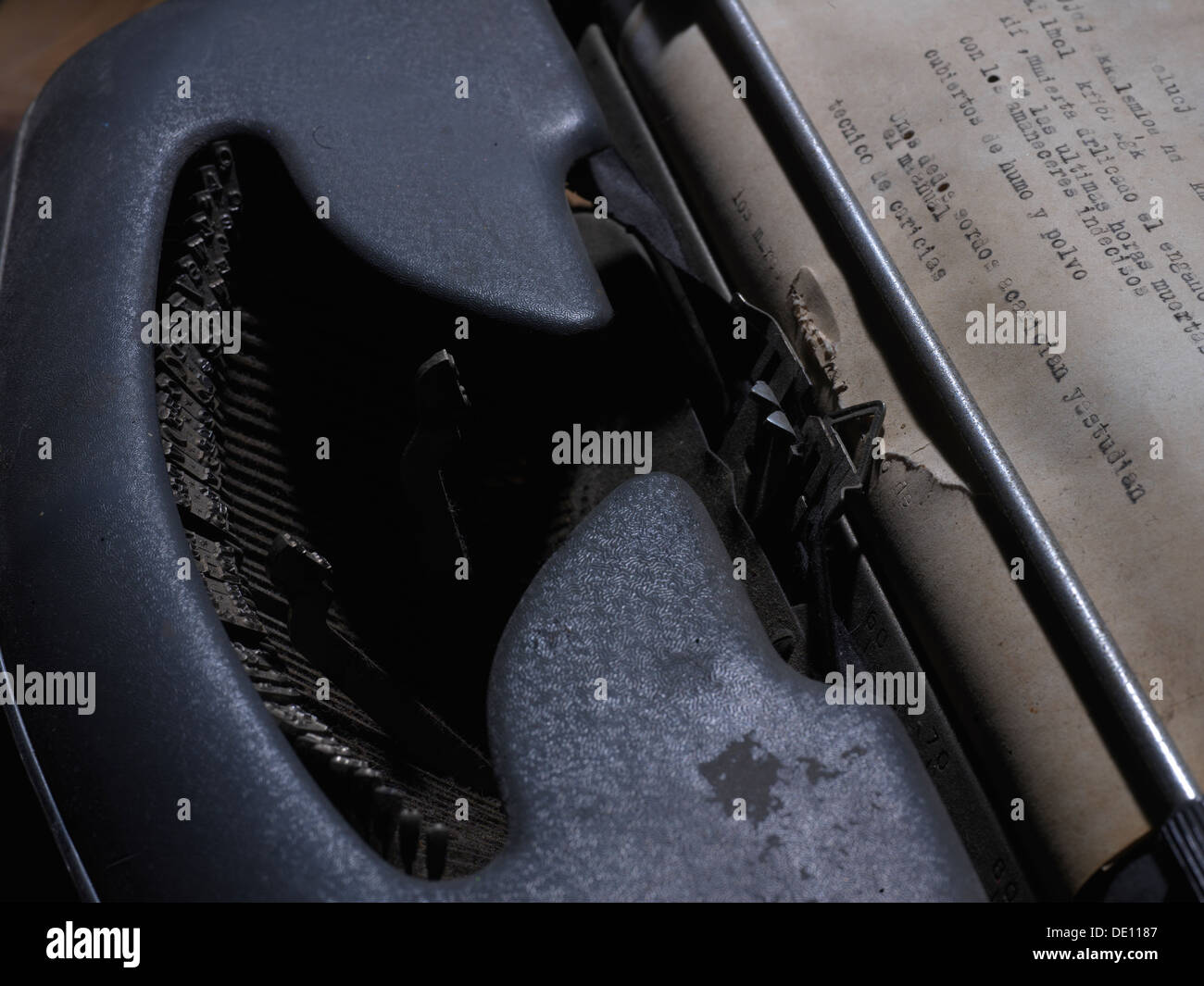 Vieille machine à écrire en détail Banque D'Images