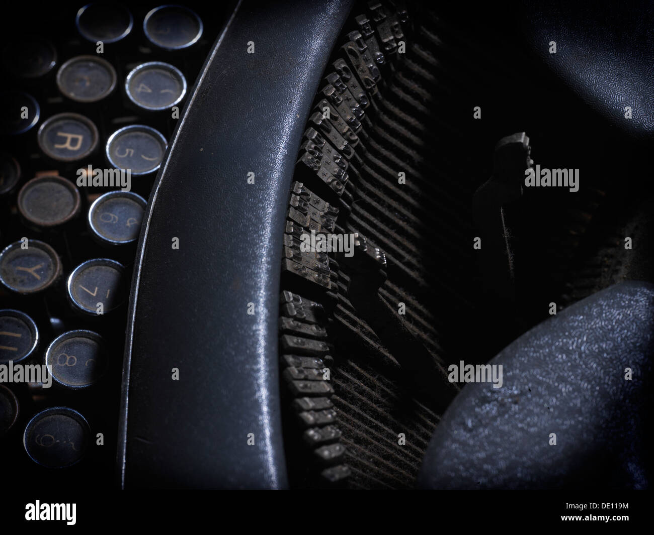 Vieille machine à écrire en détail Banque D'Images