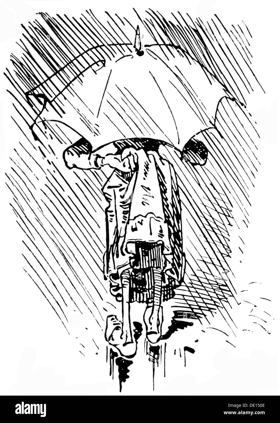 Mode, accessoires, 'Trübe Aussicht" (perspective sombre), dessin de Wilhelm Busch (1832 - 1908), sur : 'Dideldum !', Heidelberg, 1874, copyright de l'artiste n'a pas à être effacée Banque D'Images