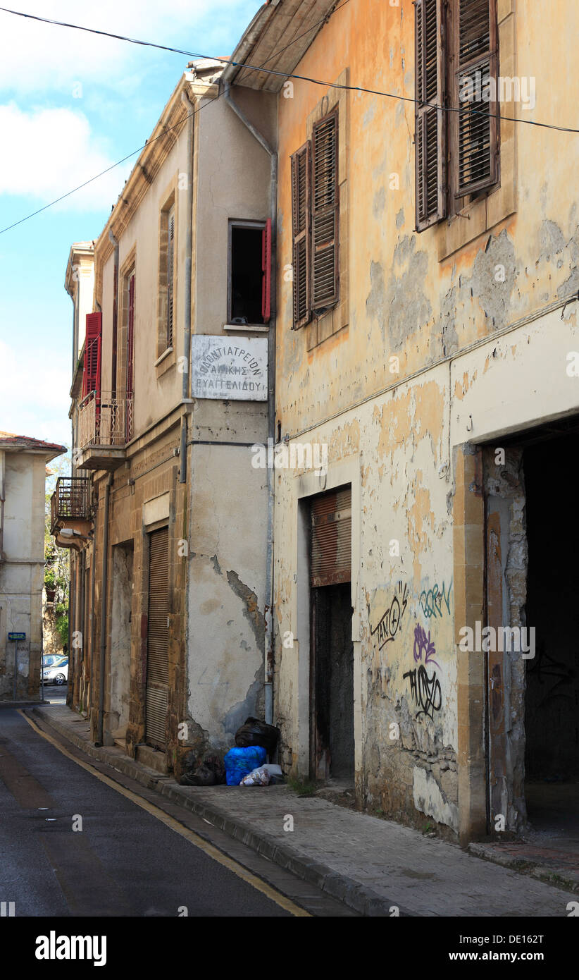 Chypre, Nicosia, Nicosie, les routes, les rues étroites de la vieille ville Banque D'Images