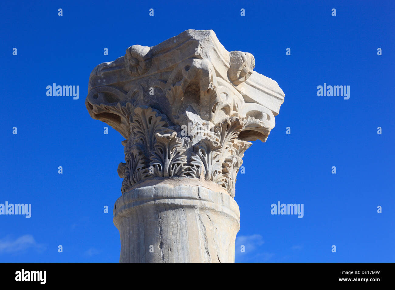 Chypre, Kourion, assyrienne Ku-ri-i, le grec ancien, le Latin, le curium, historique, site archéologique antique, ruines, colonne Banque D'Images