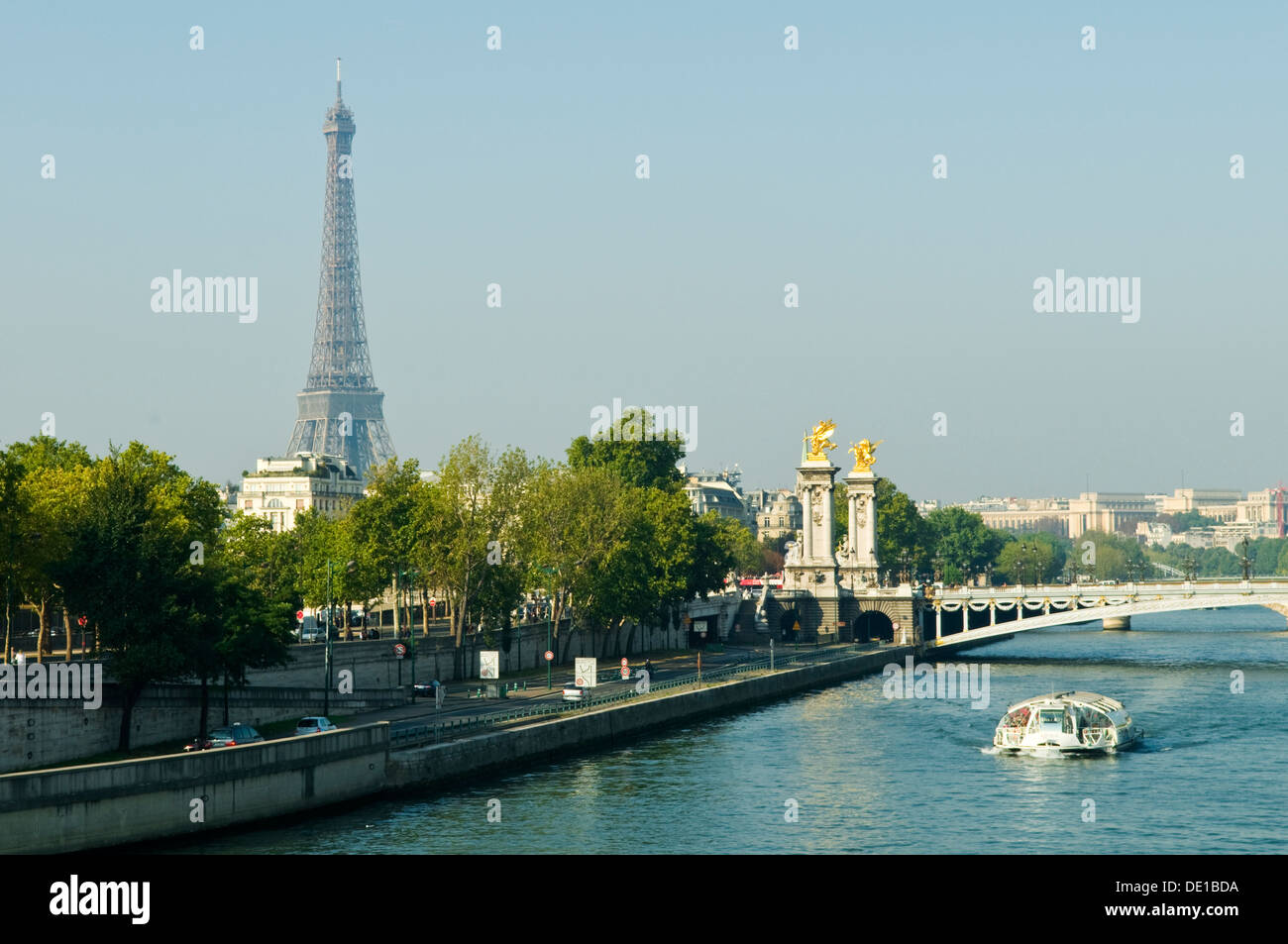 La Tour Eiffel et de la Seine, Paris, France Banque D'Images