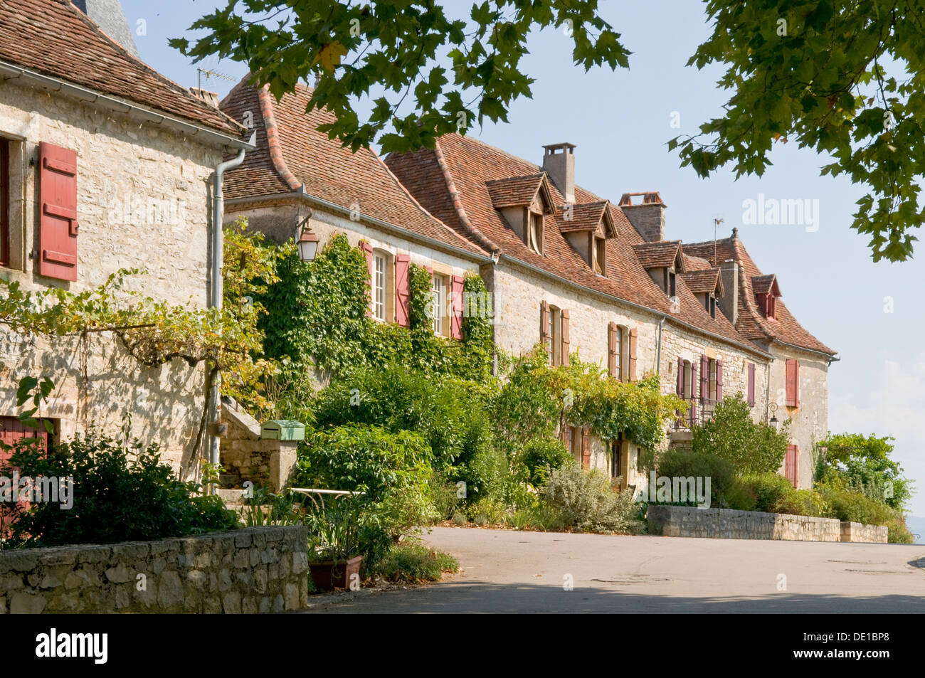 Ville de Loubressac, Lot, Midi-Pyrénées, France Banque D'Images