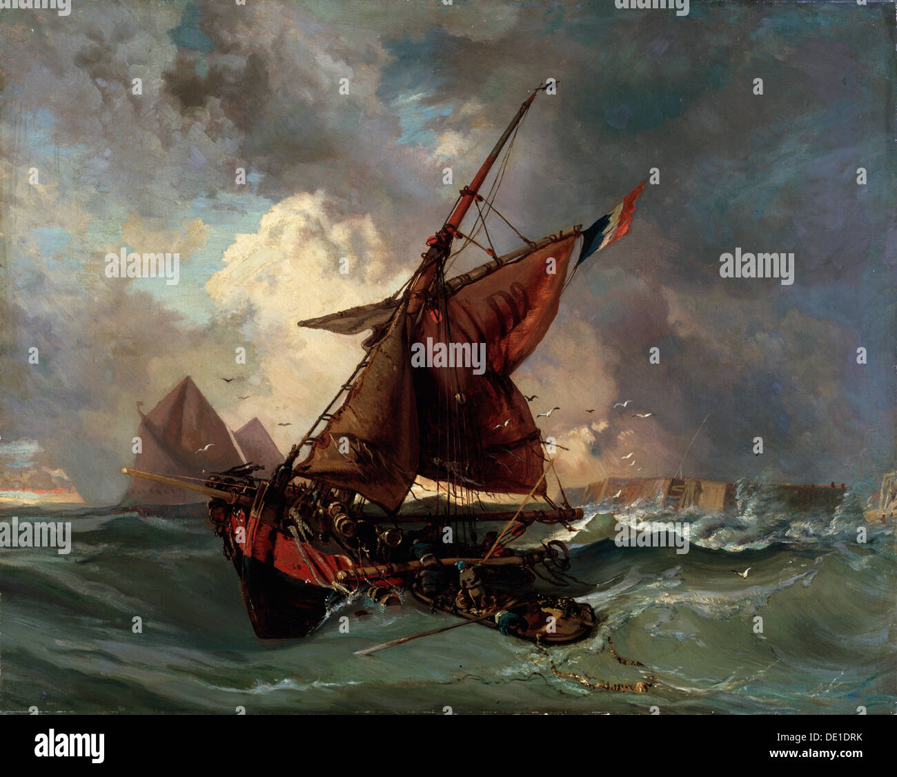 "Les hanches dans une mer agitée', 19e siècle. Artiste : Eugène Delacroix Banque D'Images