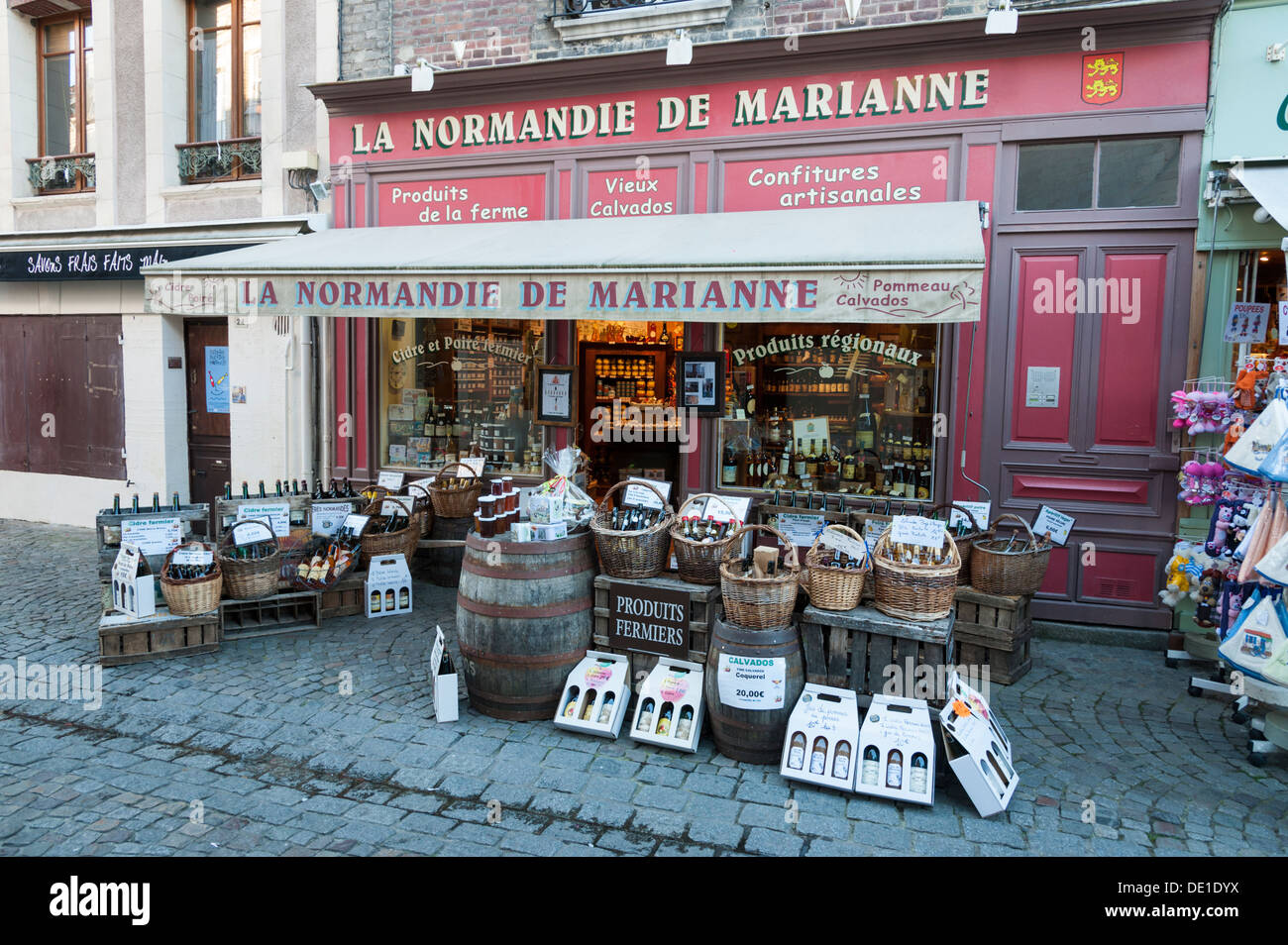 La Normandie de Marianne et de l'alimentation cadeaux Honfleur Normandie France la vente locale des produits français Banque D'Images