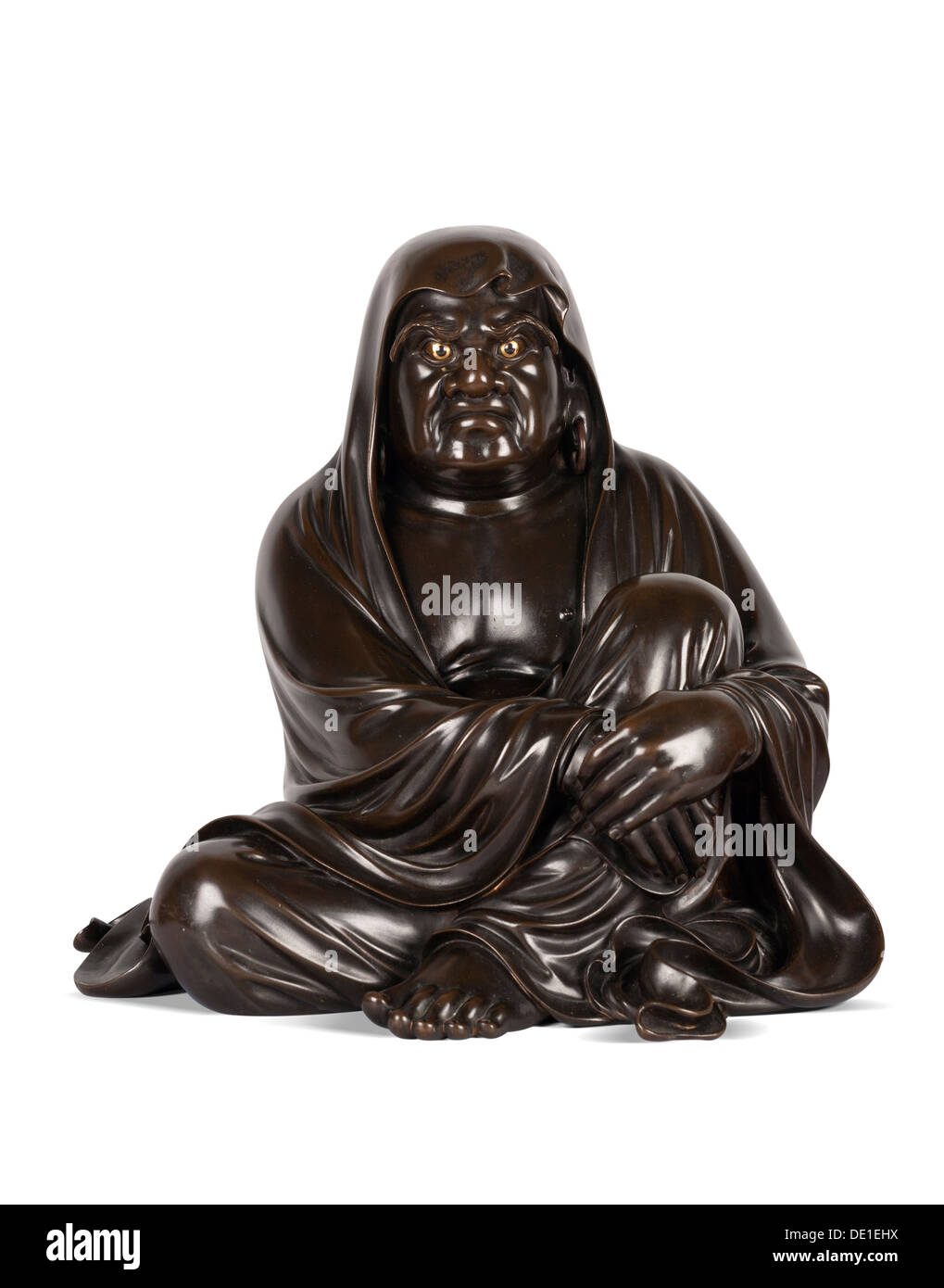 Statue de Bouddha en bronze de tournage sur un fond blanc Banque D'Images