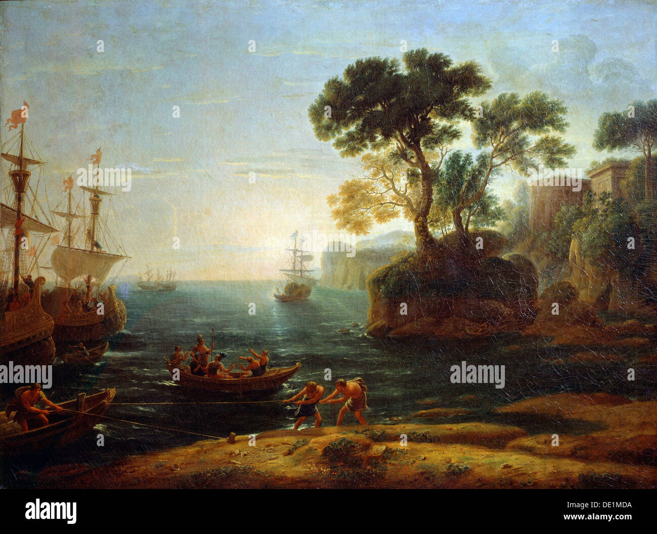 'Arrivée d'Enée en Italie. Matin de l'Empire romain', c.1620-1680. Artiste : Claude Lorrain Banque D'Images 'Arrivée d'Enée en Italie. Matin de l'Empire romain', c.1620-1680. Artiste : Claude Lorrain Banque D'Images