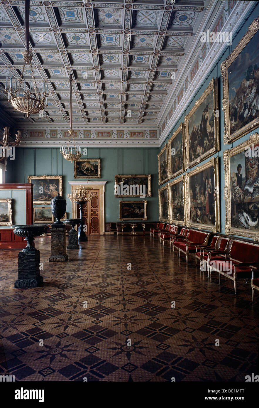 'La salle de tableaux flamands dans l'Ermitage' c et 20e siècle. Artiste : Inconnu Banque D'Images
