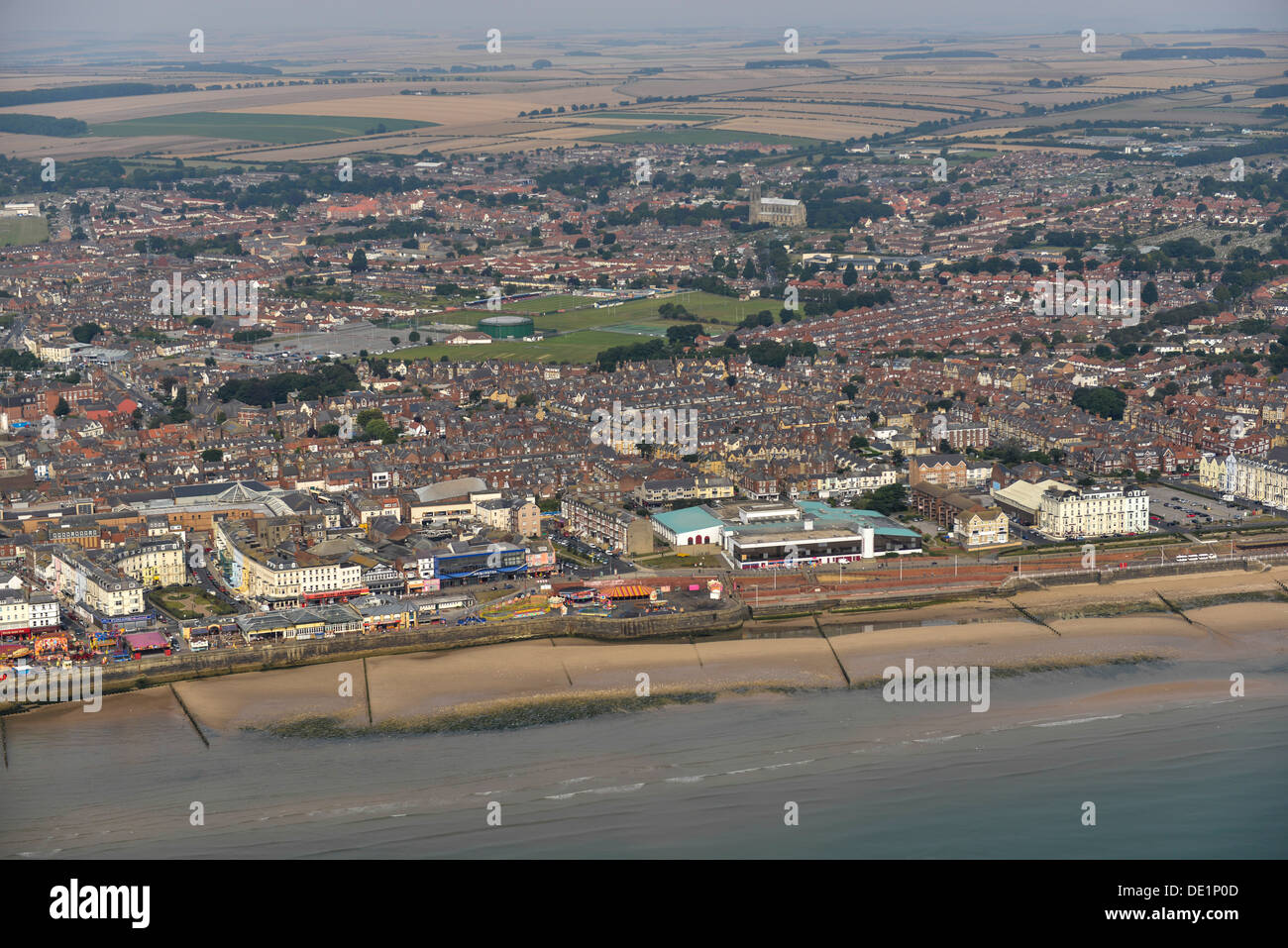 Photo aérienne du front de mer de Bridlington Banque D'Images