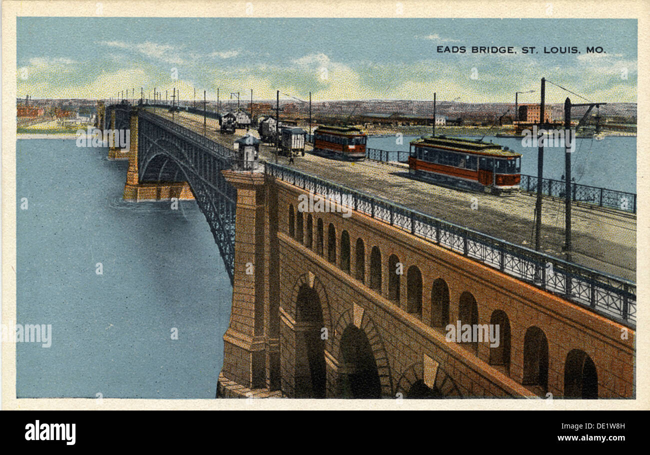 Pont d'Eads, St Louis, Missouri, USA, 1915. Artiste : Inconnu Banque D'Images