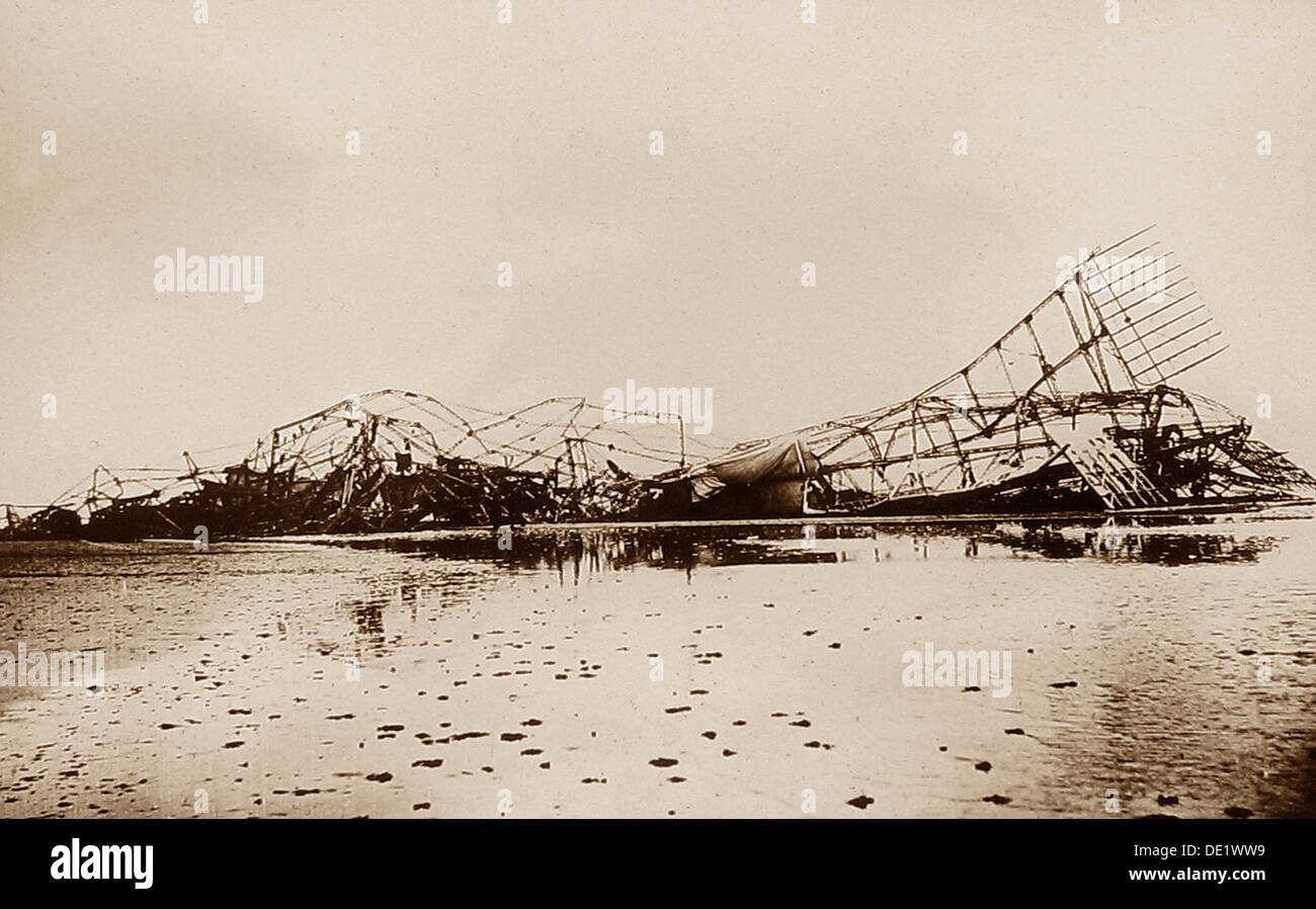 Épave de Zeppelin L3 dans les îles Féroé début des années 1900 Banque D'Images