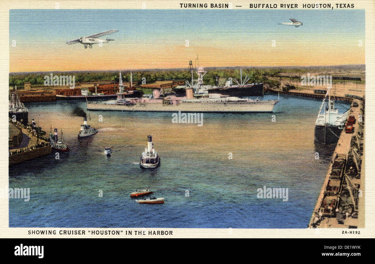 Bassin de virage, Buffalo River, Houston, Texas, USA, 1932. Artiste : Inconnu Banque D'Images