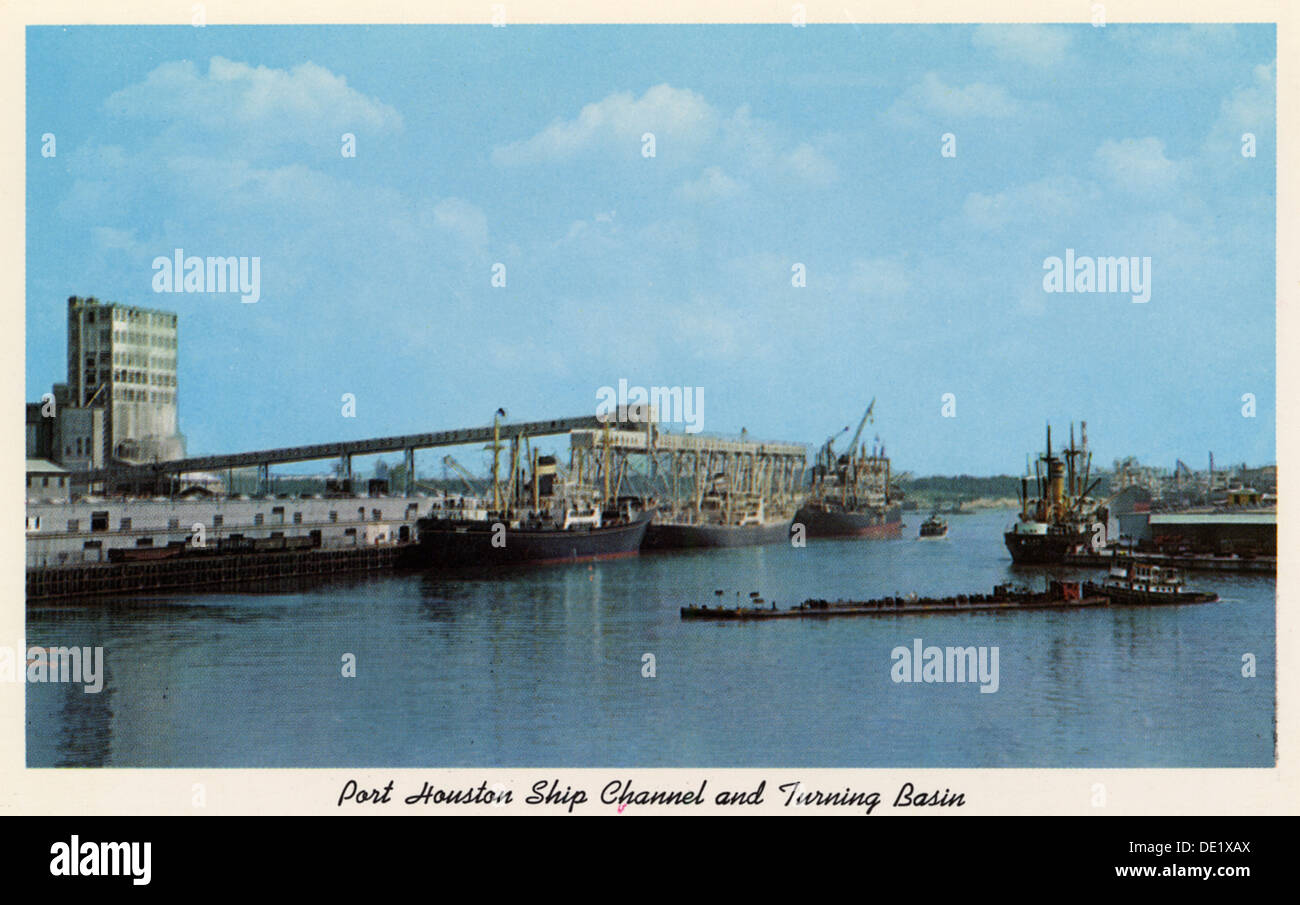 Chenal de navigation et d'évitage, Port de Houston, Texas, USA, 1959. Artiste : Inconnu Banque D'Images