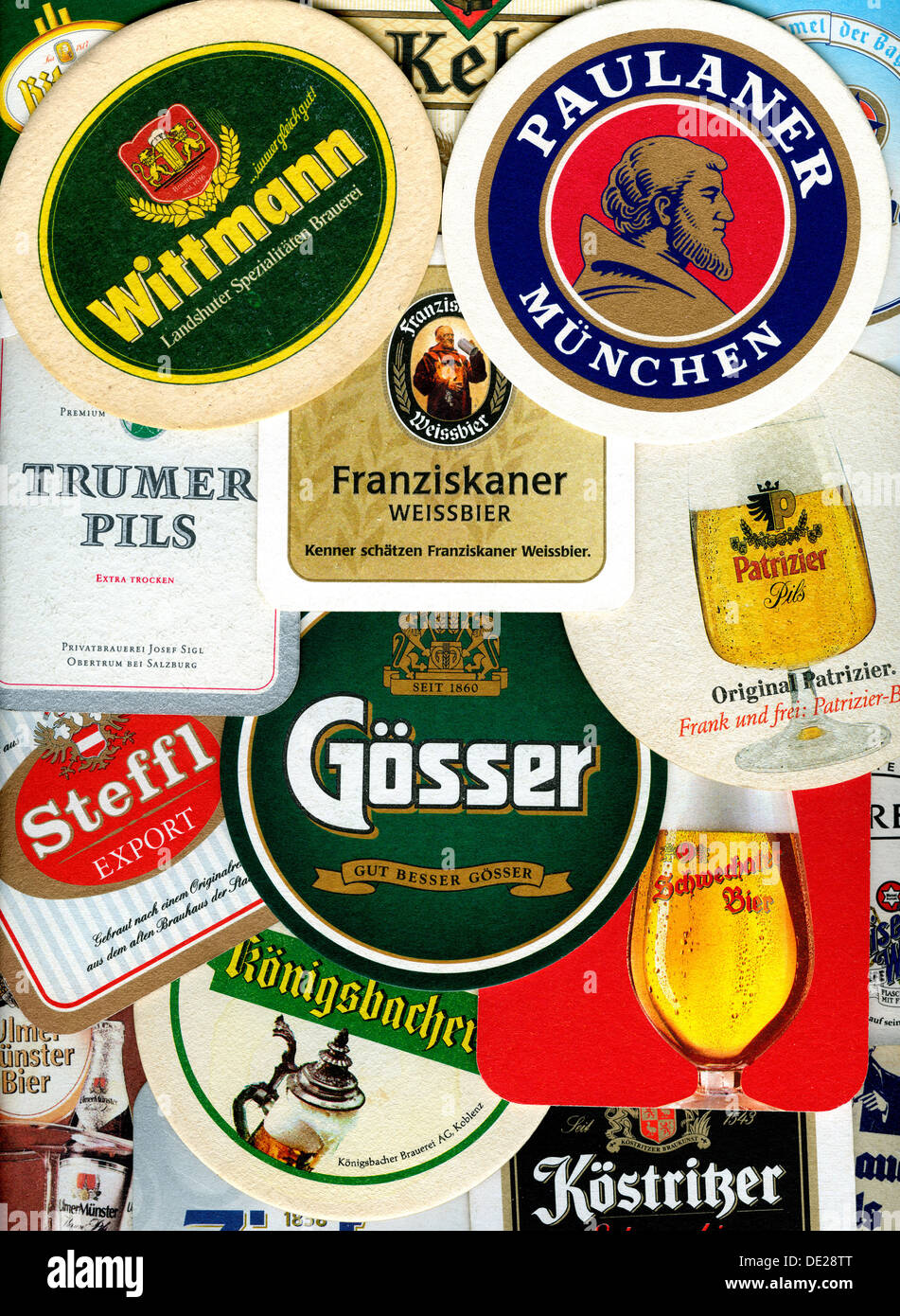 Tapis de bière allemande et autrichienne Banque D'Images
