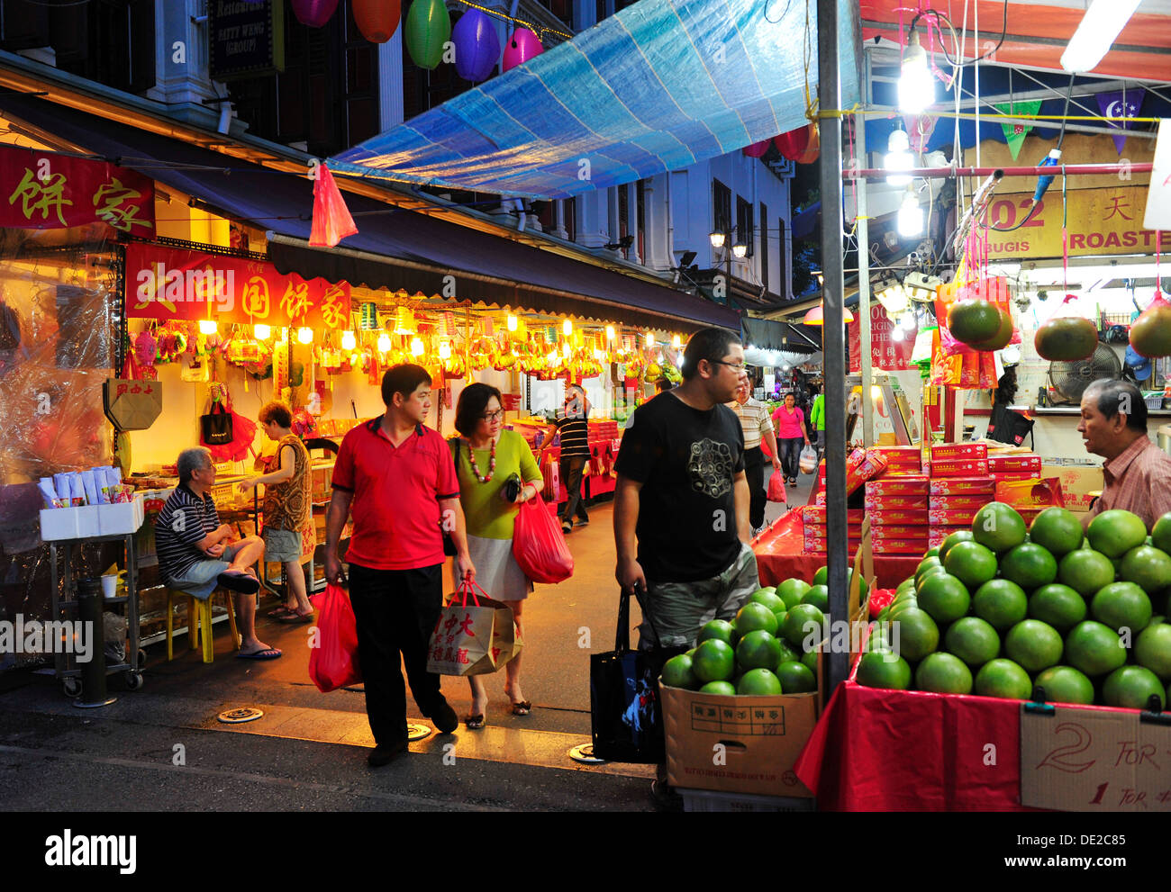 Chinatown Singapour Fête Mi-automne Street Bazaar Banque D'Images