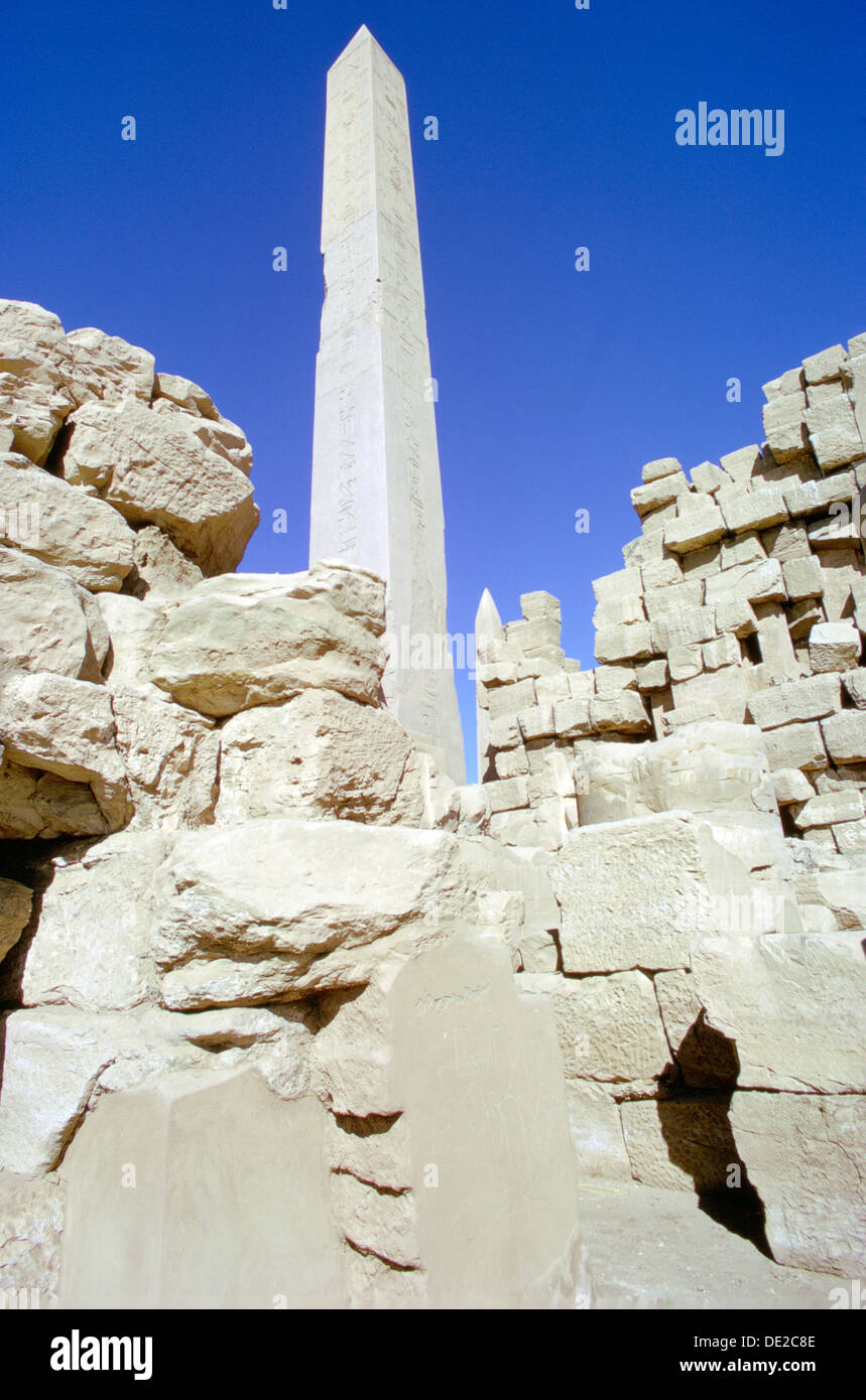 Obélisque d'Hatchepsout, Karnak, Egypte. Artiste : Tony Evans Banque D'Images