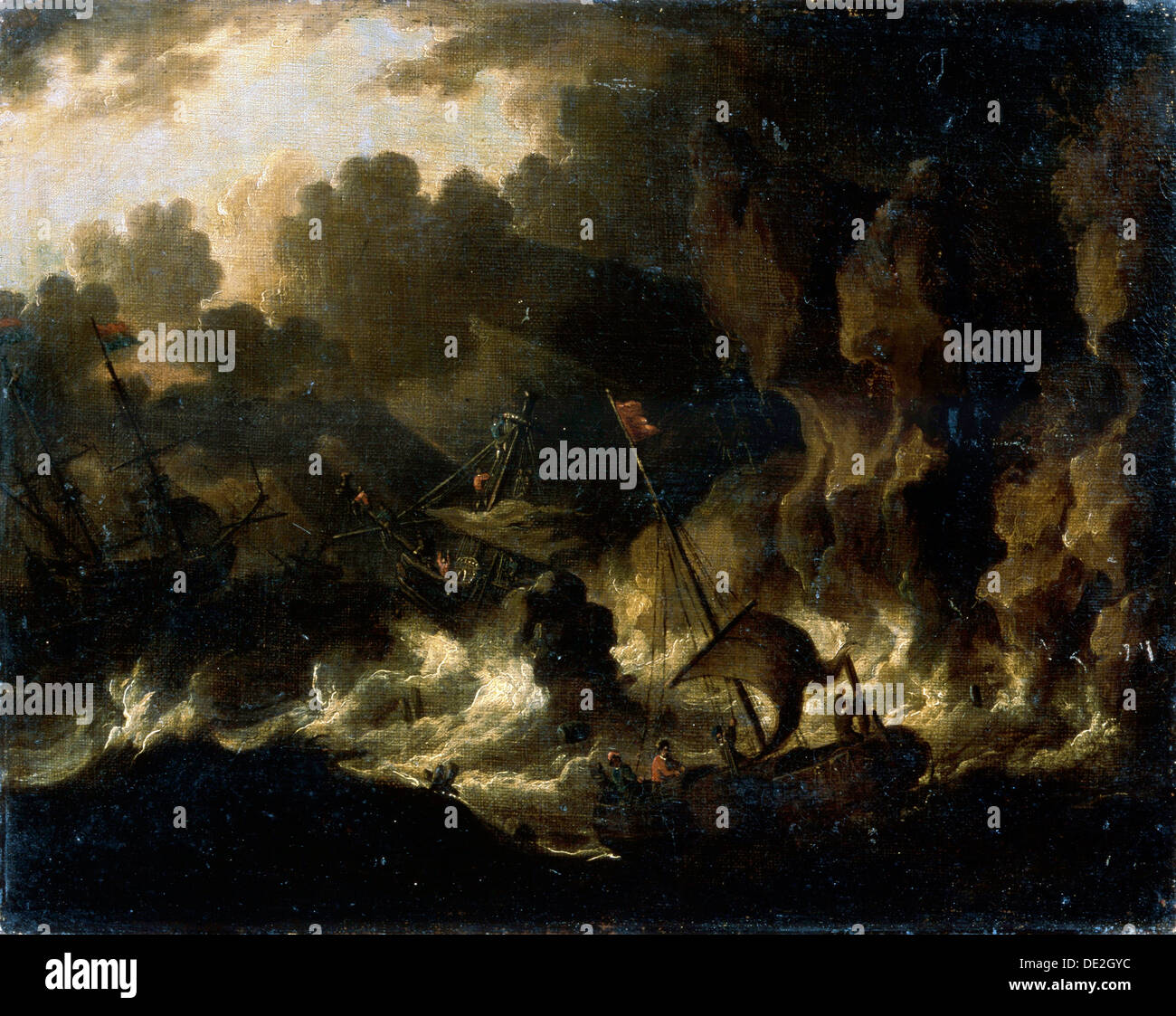 « Stormy Sea', 17ème siècle. Artiste : Dutch Master Banque D'Images