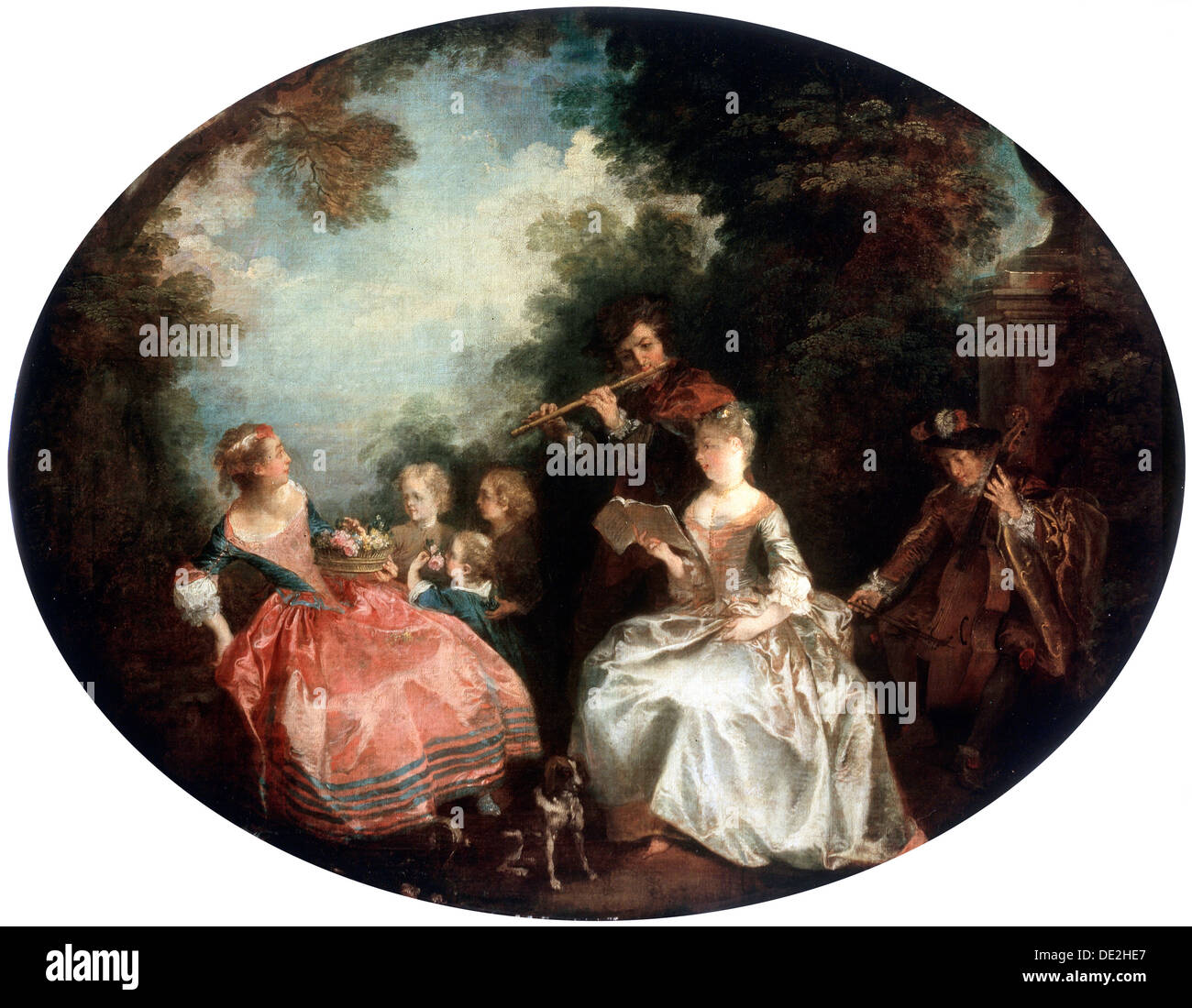 'Les Concerts dans un parc', 18ème siècle. Artiste : Nicolas Lancret Banque D'Images