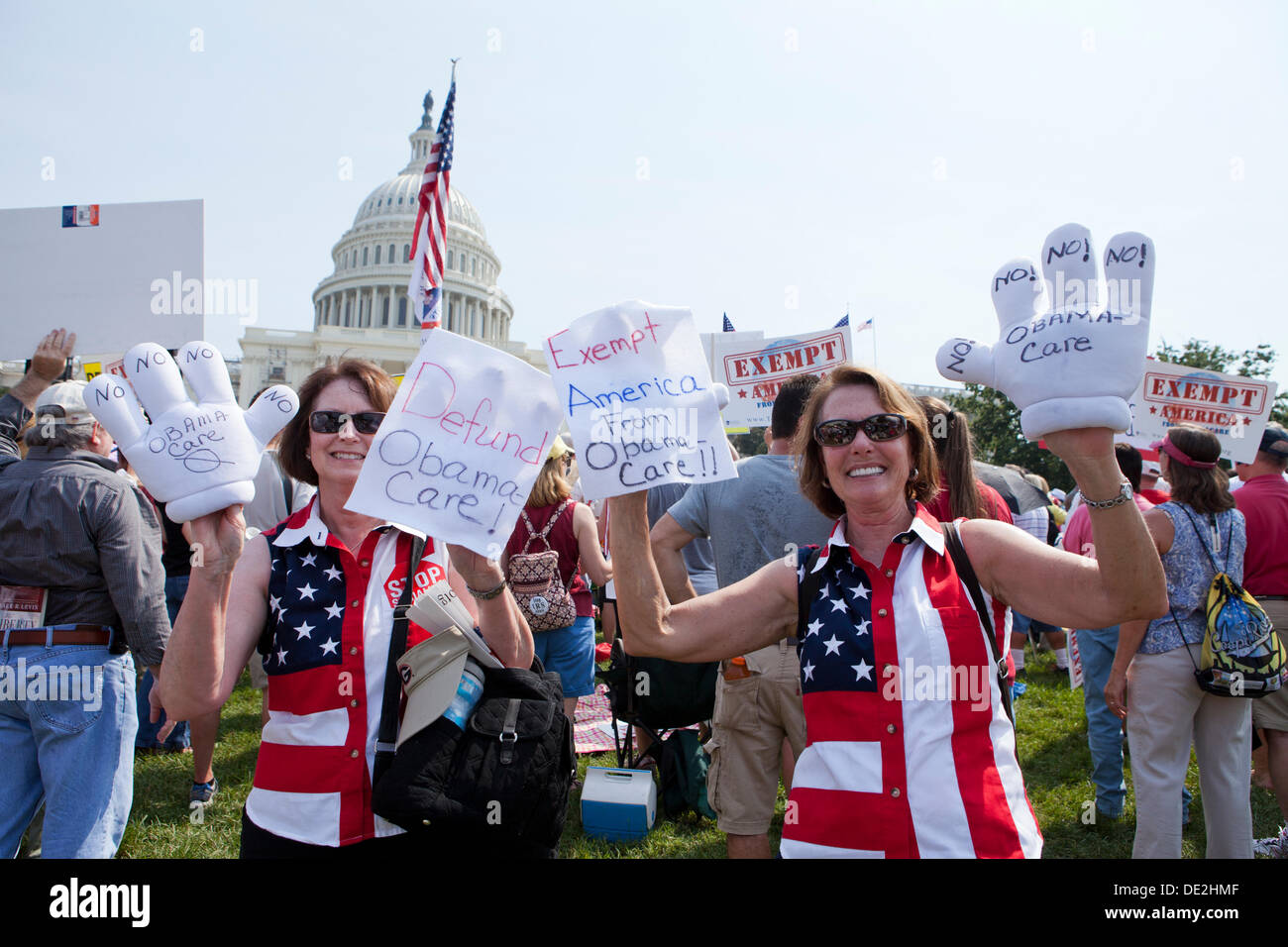 Plateau des militants du parti se rassembleront sur la colline du Capitole pour protester contre l'ObamaCare - Washington, DC USA Banque D'Images