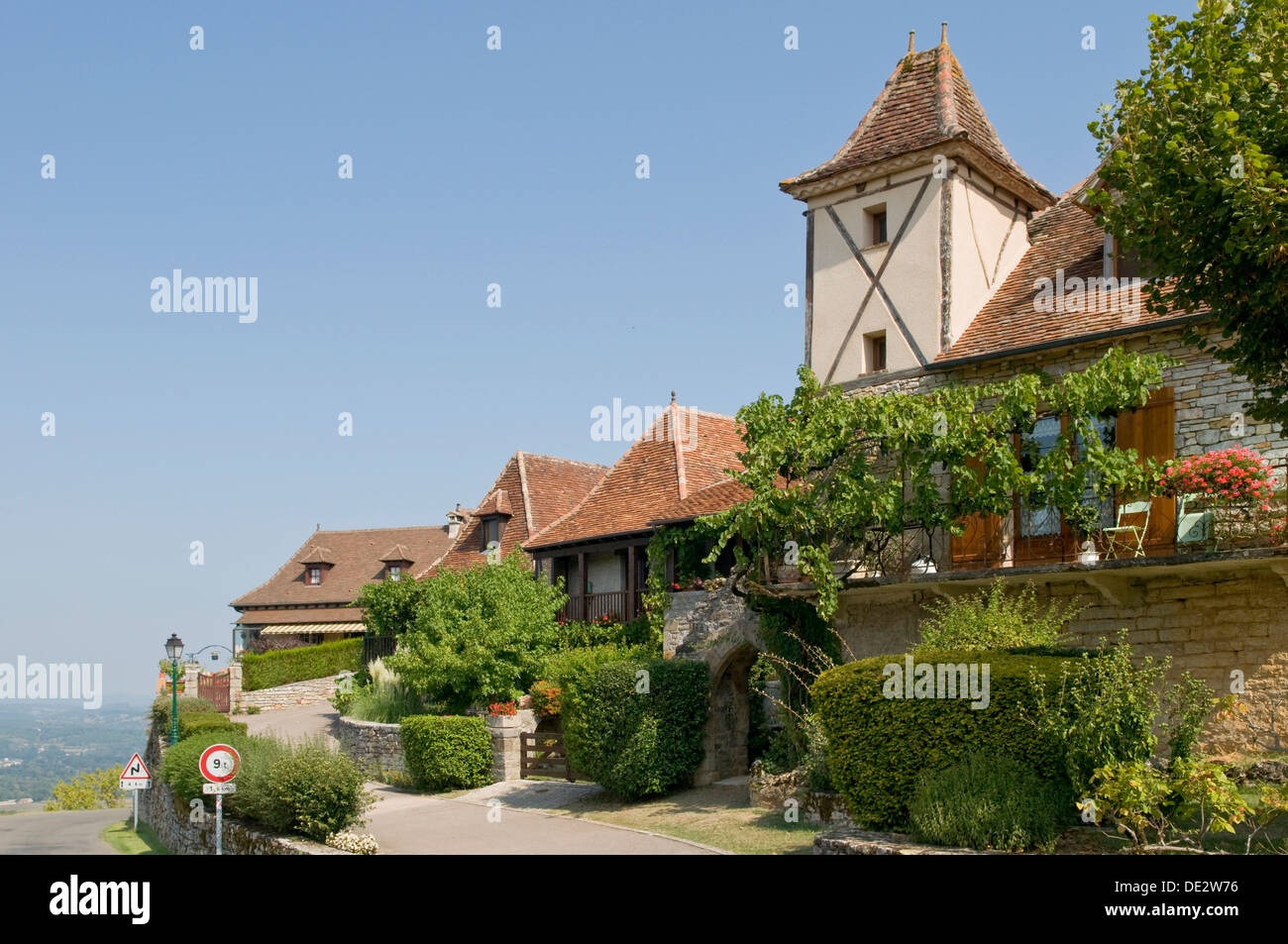 Ville de Loubressac, Lot, Midi-Pyrénées, France Banque D'Images