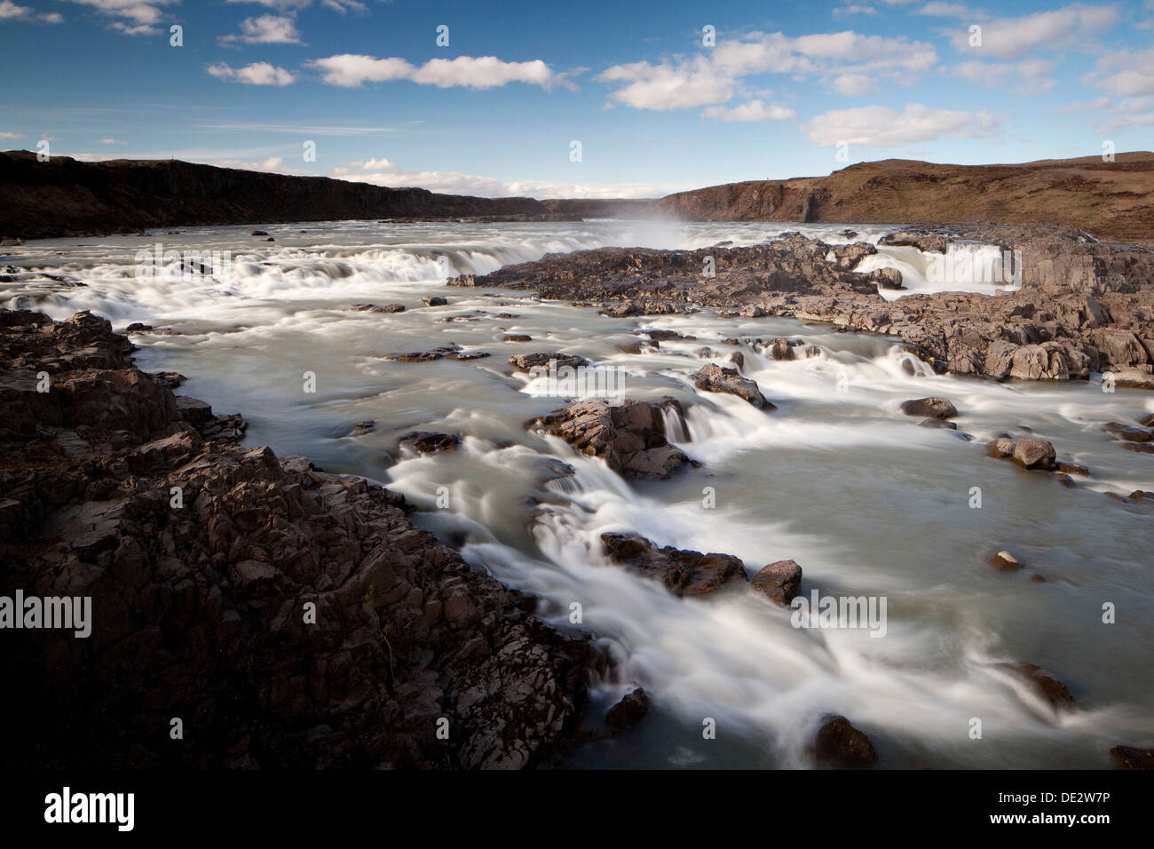 Urridafoss cascade, Stokkseyri, Sud de l'Islande, Islande, Europe Banque D'Images