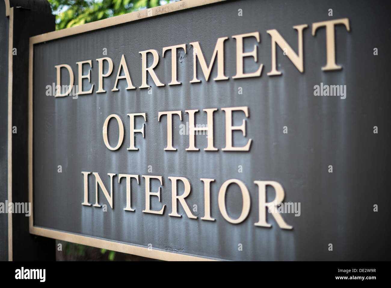 Inscrivez-vous pour le ministère américain de l'Intérieur pour l'administration centrale sur 18th St NW, à Washington DC, district de Foggy Bottom. Banque D'Images