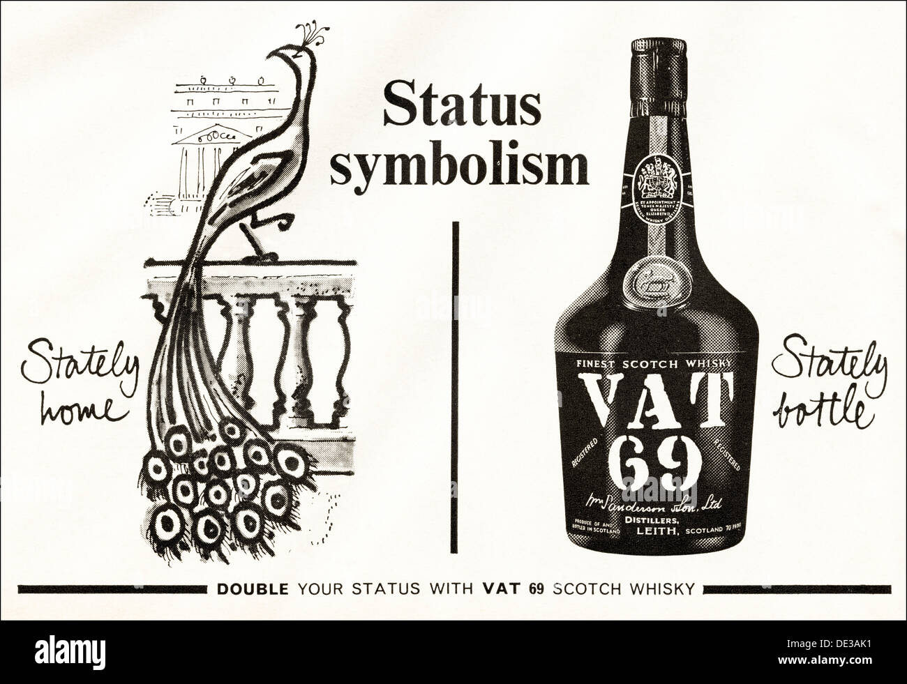 Publicité pour la TVA 69 Scotch Whisky Magazine annonce circa 1964 Banque D'Images
