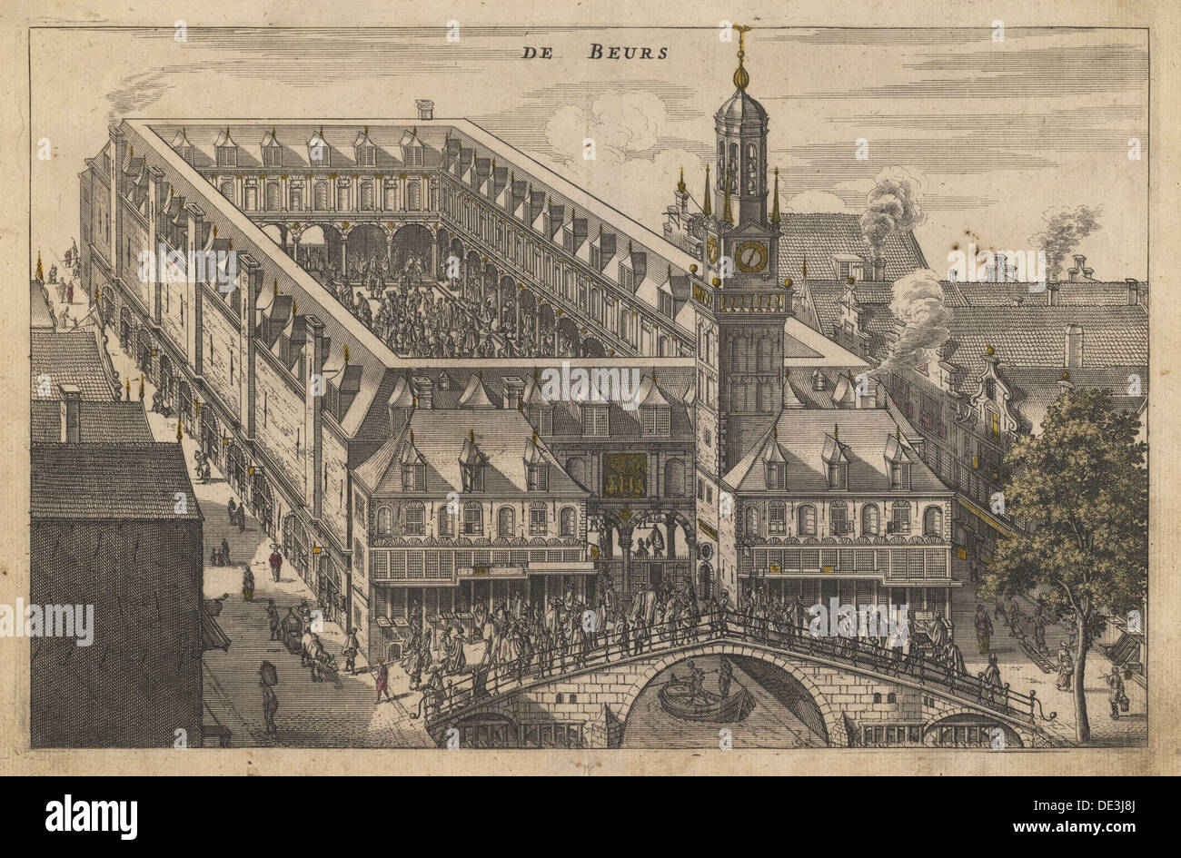 La Bourse d'Amsterdam, début du 17e cen.. Artiste : Anonyme Banque D'Images