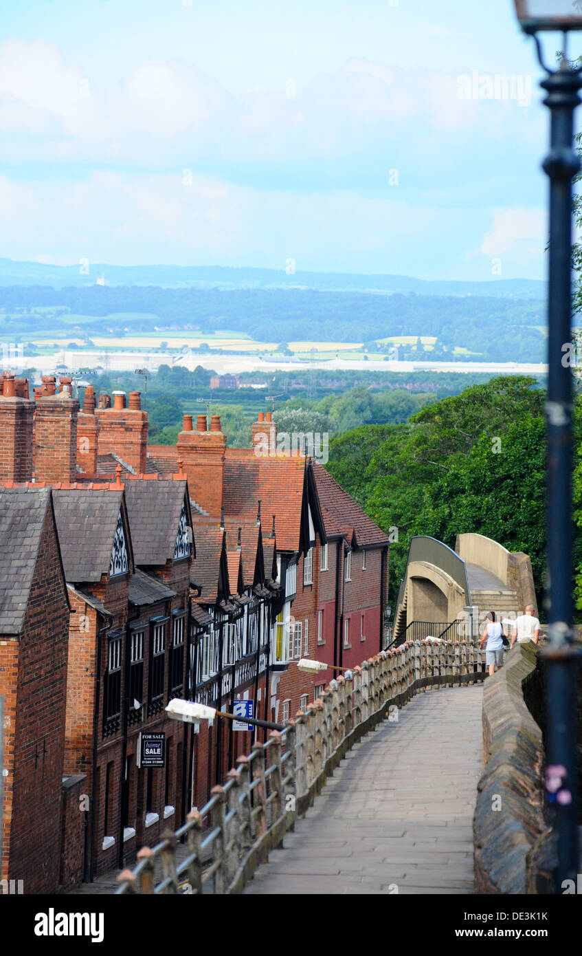 La vue de fortifications de Chester. Banque D'Images