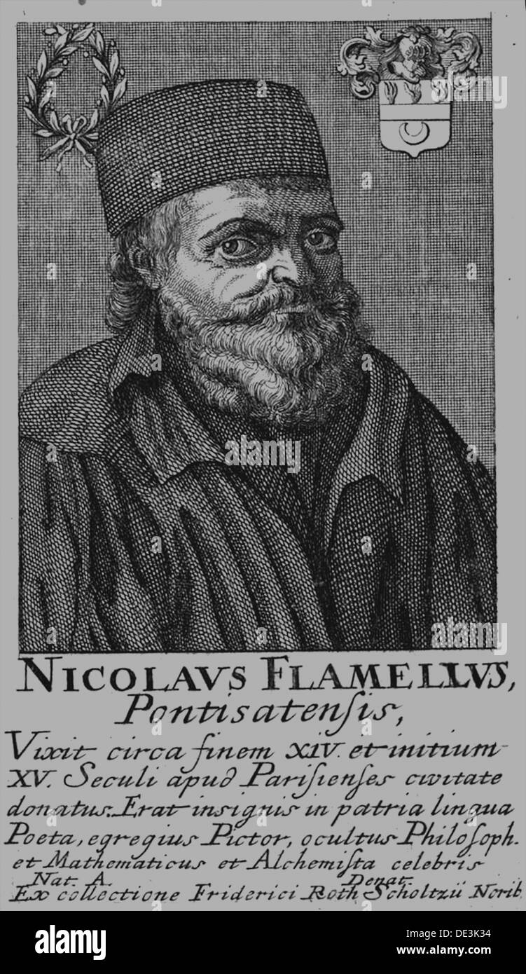 Nicolas Flamel (1330-1418). Artiste : Anonyme Banque D'Images
