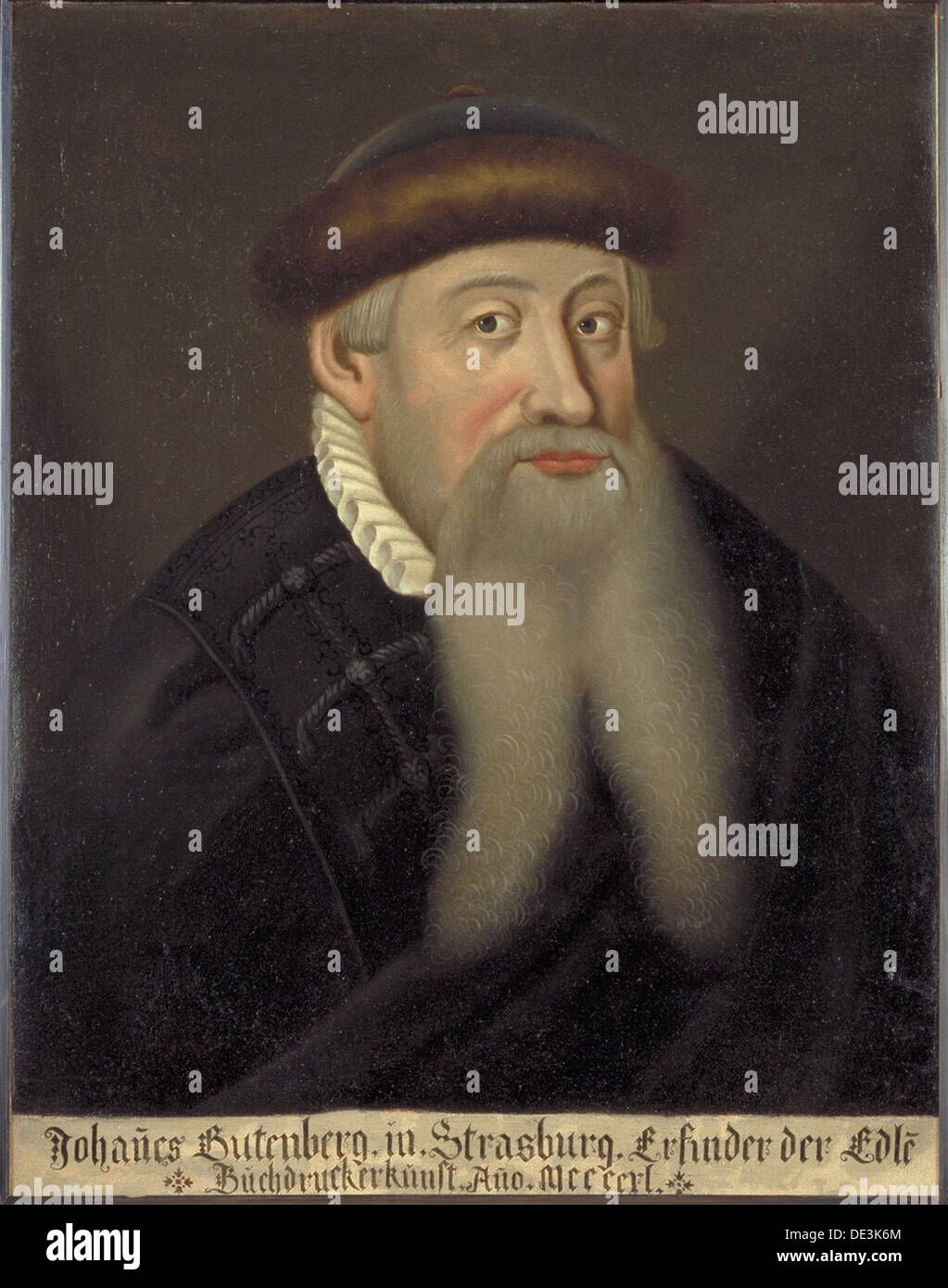 Portrait de Johannes Gutenberg, début du 17e cen.. Artiste : Anonyme Banque D'Images