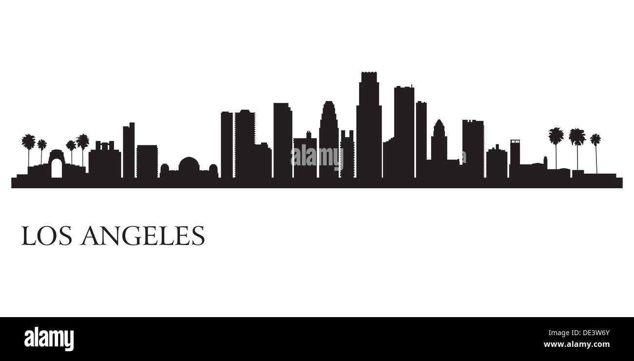 Los Angeles City skyline silhouette background Banque D'Images