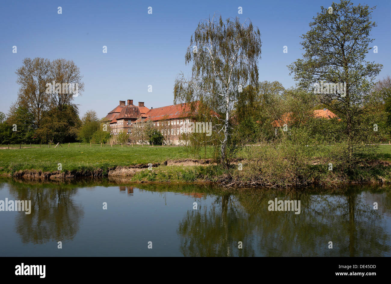 Hamm, Allemagne, le paysage le long de l'Lippeauenpfads Banque D'Images