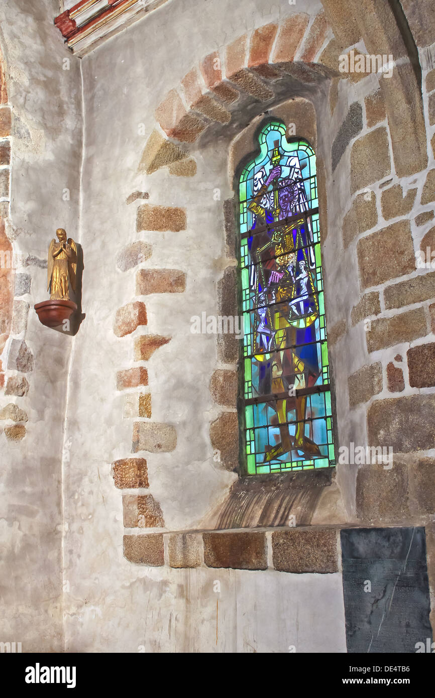 Dans l'église de l'abbaye du Mont Saint Michel. Normandie, France Banque D'Images