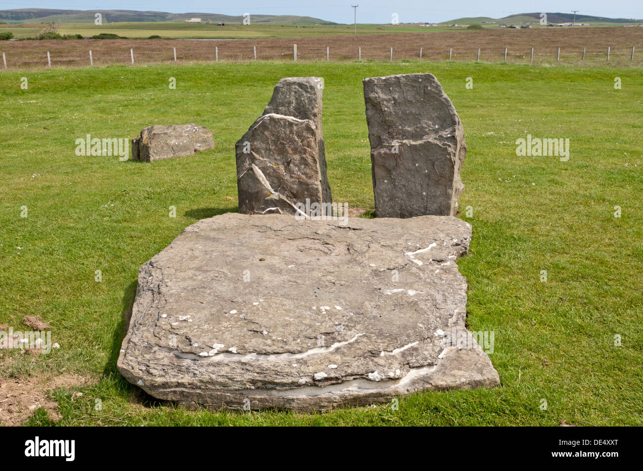 Une partie des pierres de Stenness, Mainland, Orkney. Banque D'Images