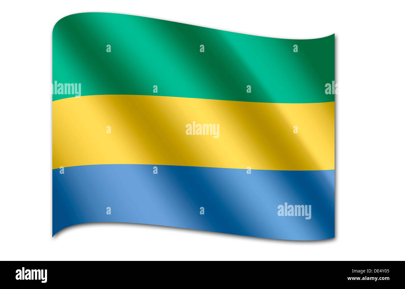 Drapeau du Gabon Banque D'Images