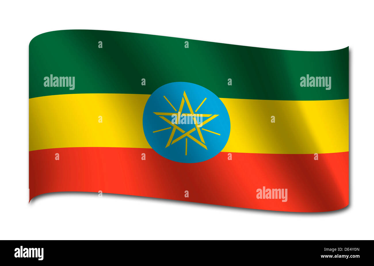 Drapeau de l'Éthiopie Banque D'Images