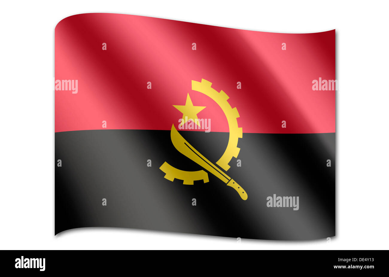Drapeau de l’Angola Banque D'Images