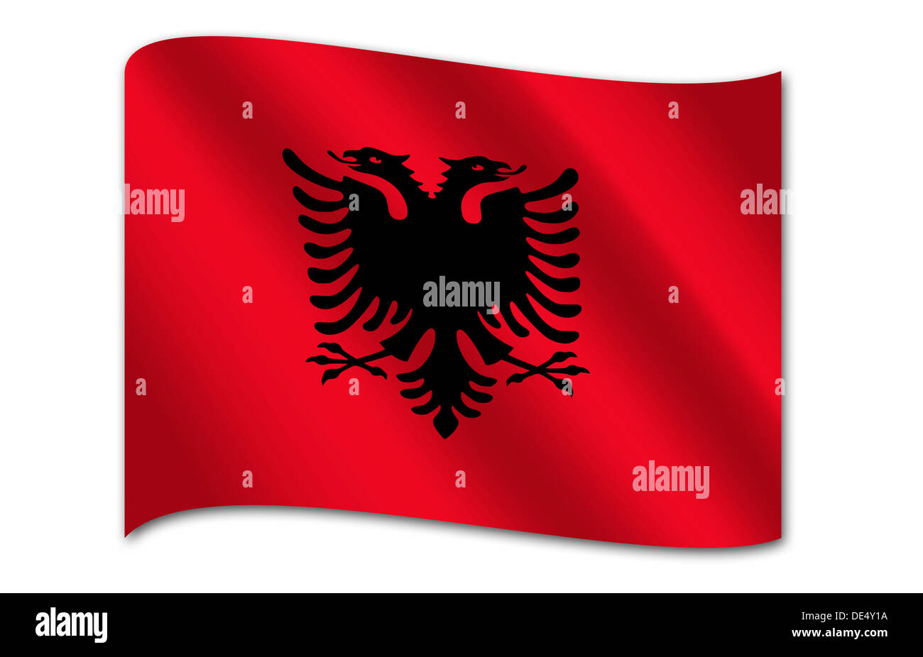 Drapeau de l’Albanie Banque D'Images
